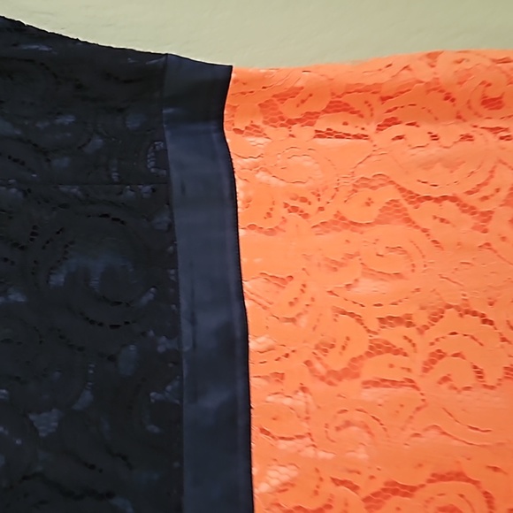 Downeast Women's Size S Dress Sheath Lace Short Sleeve Navy/Coral - Picture 4 of 10